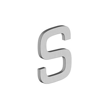 Deltana 4 LETTER S, E SERIES W/ RISERS, STAINLESS STEEL in Brushed Stainless RNE-SU32D